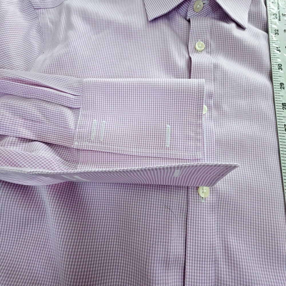 Charles Tyrwhitt Mens Extra Slim Fit NonIron Micro Check French Cuff Shirt 16 35 - Picture 5 of 9